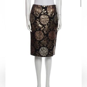 Polo Ralph Lauren Black Label Skirt - Black & Metallic - Zip Closure - Size 4